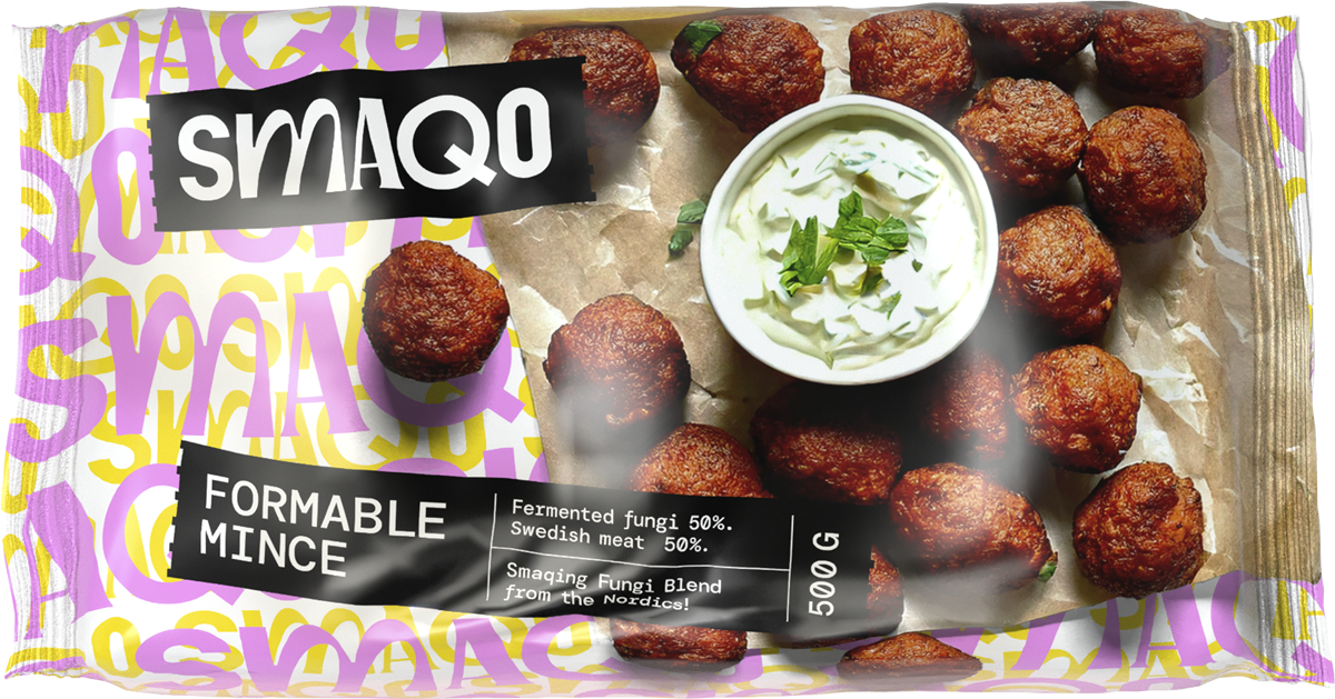 Formable mince package with a burger image